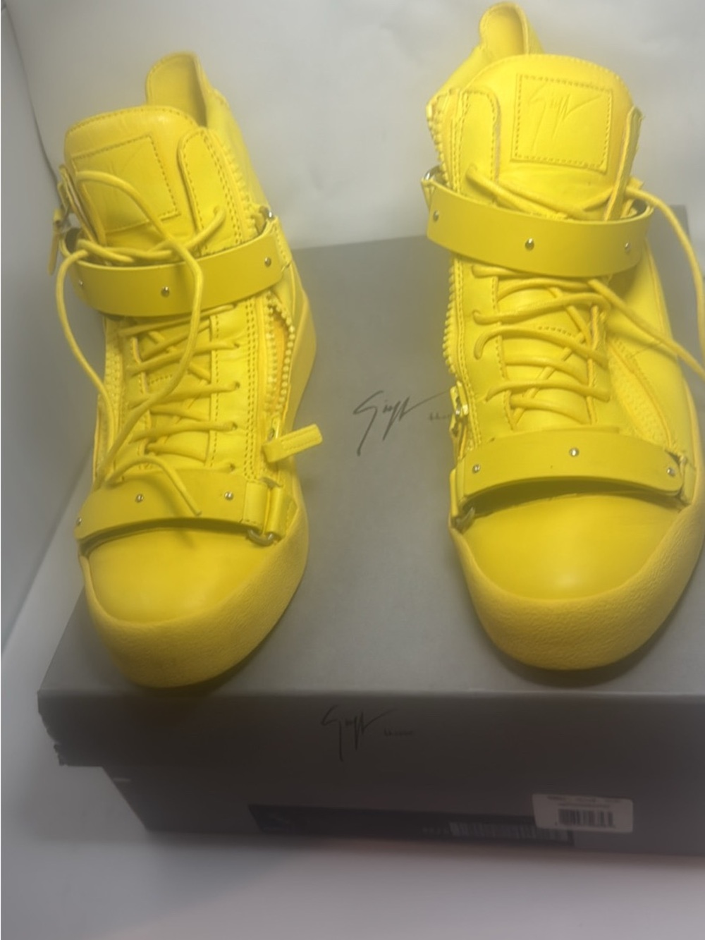 Giuseppe Zanotti Yellow High-Top Strap Sneakers
